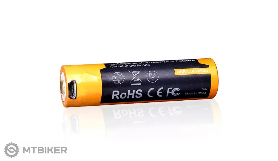 Značkový Fenix 18650 2600 mAh (Li-ion) nabíjecí USB baterie