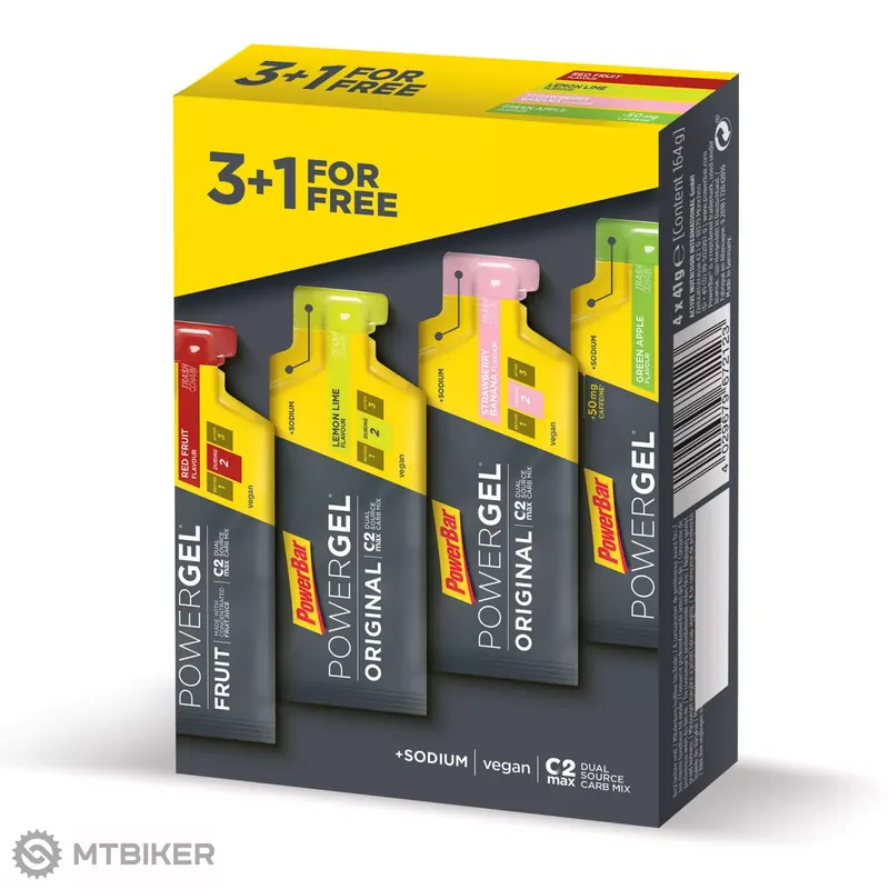Nejlepší Volba PowerBar PowerGel energetický gel, 41 g, mix příchutí, 3+1 zdarma