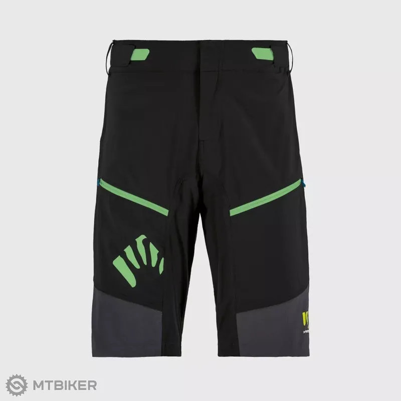 Akce Karpos RAPID Baggy kraťasy, černá/tmavě modrá/zelená fluo