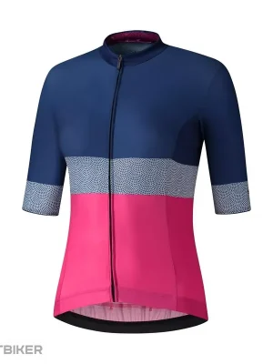 Vysoce Kvalitní Shimano YURI dámský dres, modrá/růžová