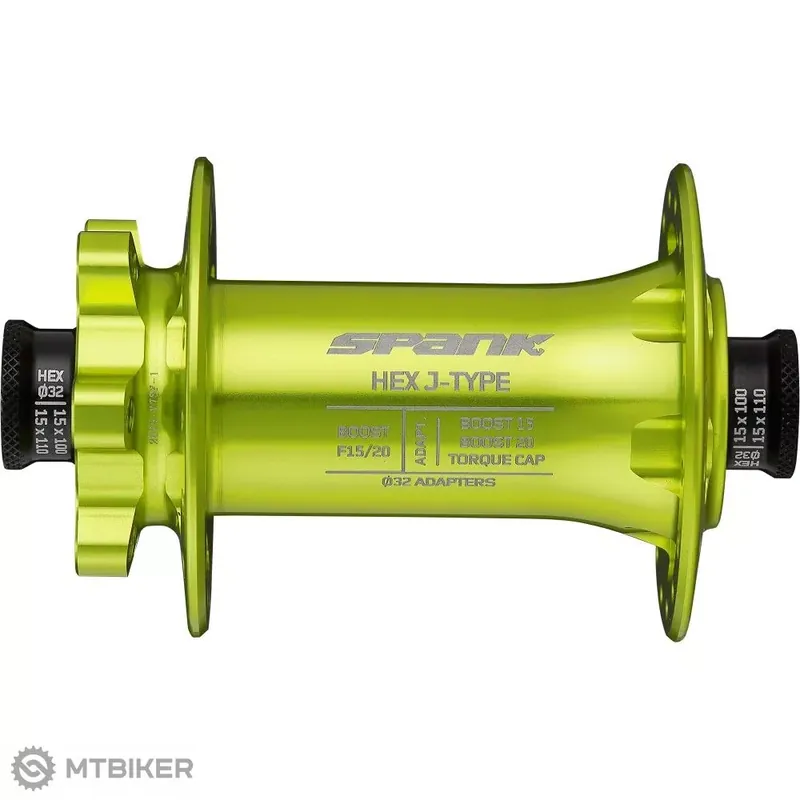 SPANK HEX J-TYPE Boost F15/20, 32 děr přední náboj, zelená Časově Omezené