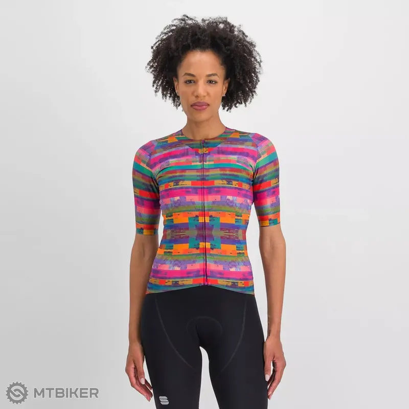 Sportful GLITCH BOMBER dámský dres, multicolor/růžová Akce