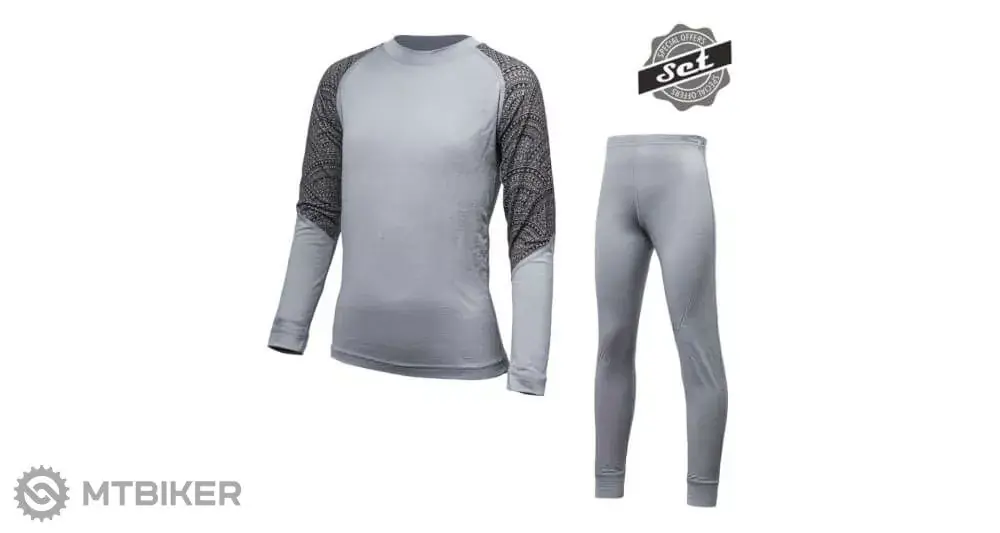 Sensor Merino Impress dětský set, šedá/maori Cenová Bomba