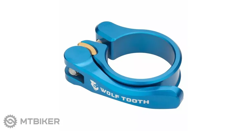 Aktuální Wolf Tooth sedlová objímka, 31.8 mm, Quick Release, modrá