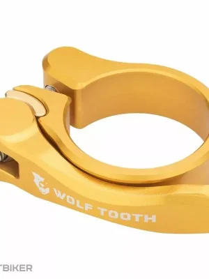Sezónní Sleva Wolf Tooth sedlová objímka, 34.9 mm, Quick Release, zlatá