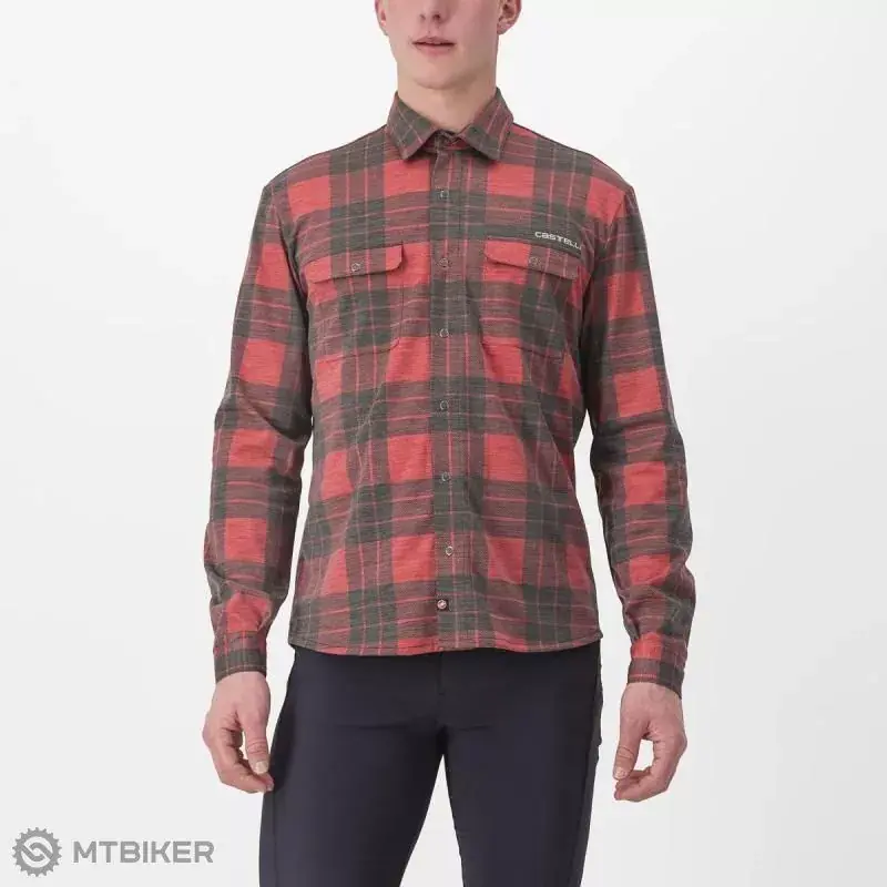 Castelli UNLIMITED FLANNEL košile, pompejská červená Hit Sezóny