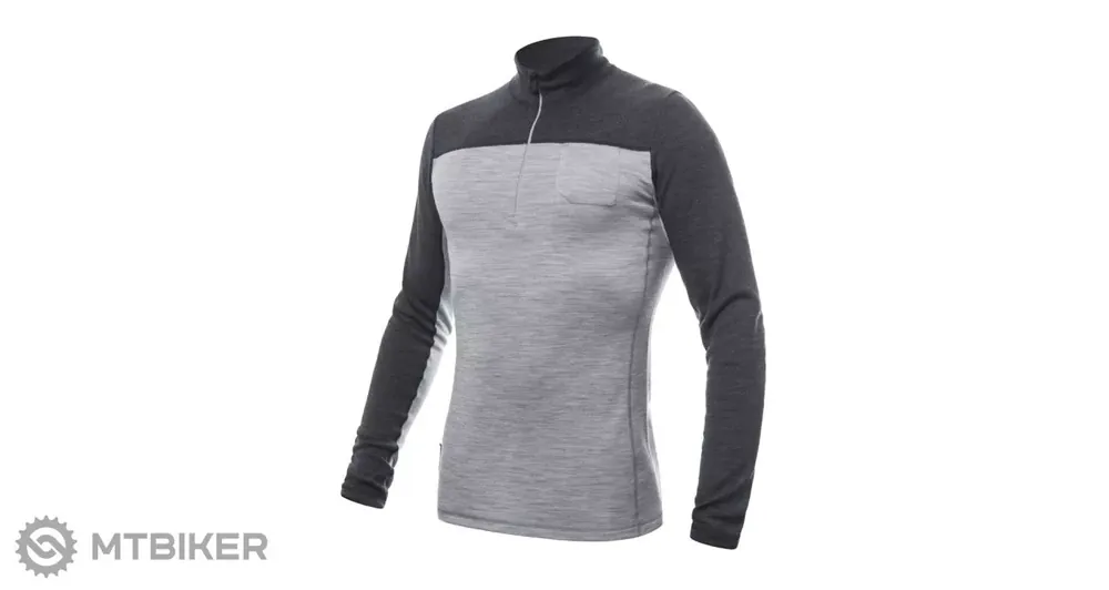 Expresní Doručení Sensor MERINO BOLD triko, zip cool gray/anthracite