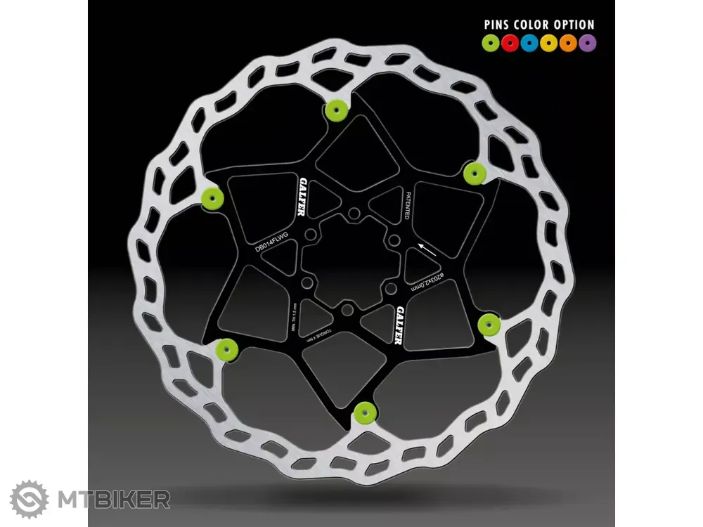 Cenová Bomba Galfer Floating Disc Wave brzdový kotouč, 203 mm, 6-děr, červené čepy