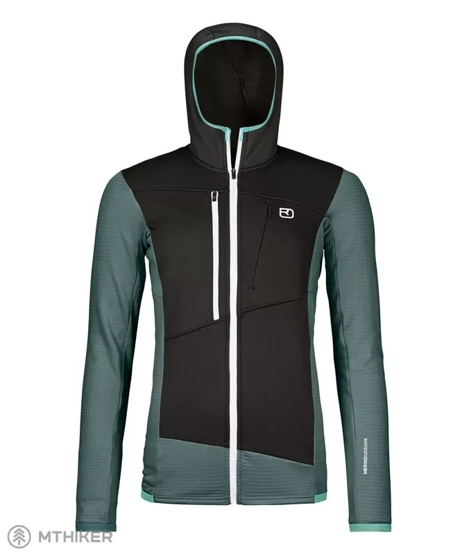 ORTOVOX Fleece Grid dámská mikina s kapucí, dark arctic grey Výprodej