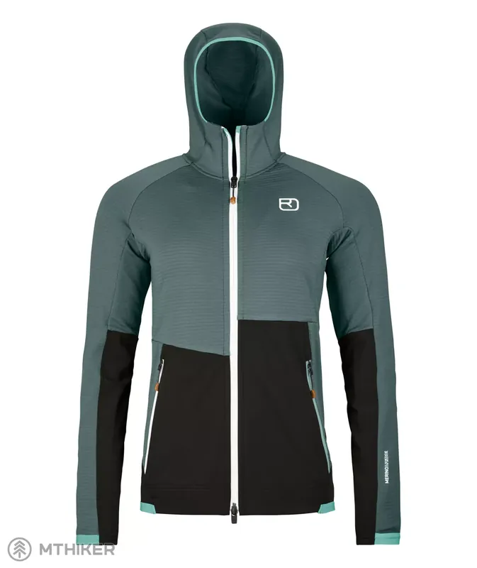 ORTOVOX Fleece Rib Hoody dámská mikina, dark arctic grey Vysoce Kvalitní
