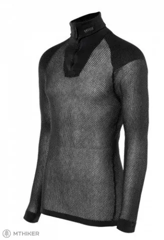 Brynje Wool Thermo Zip Polo W/Inlay tričko, černé Expresní Doručení