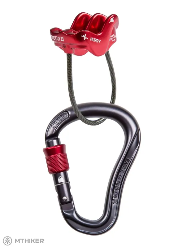 OCÚN Belay Eagle Screw/Hurry jistící set, anthracite/red Novinka