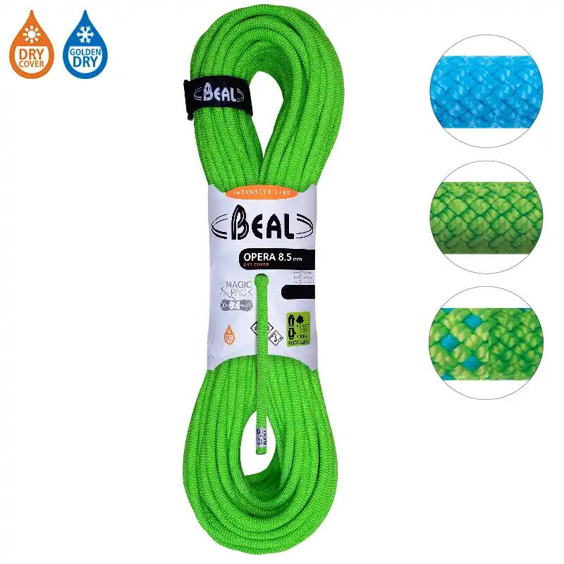 Novinka BEAL dynamické lano Opera Golden Dry 8.5mm 60 m
