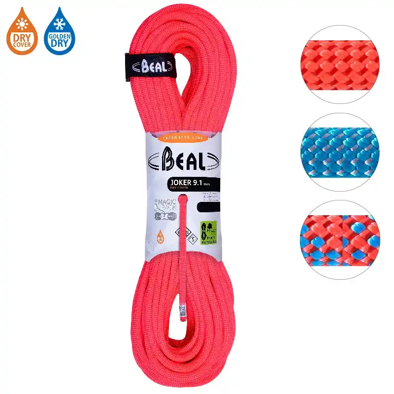 Dokud Zásoby Vydrží BEAL dynamické lano Joker Golden Dry 9.1mm 60 m