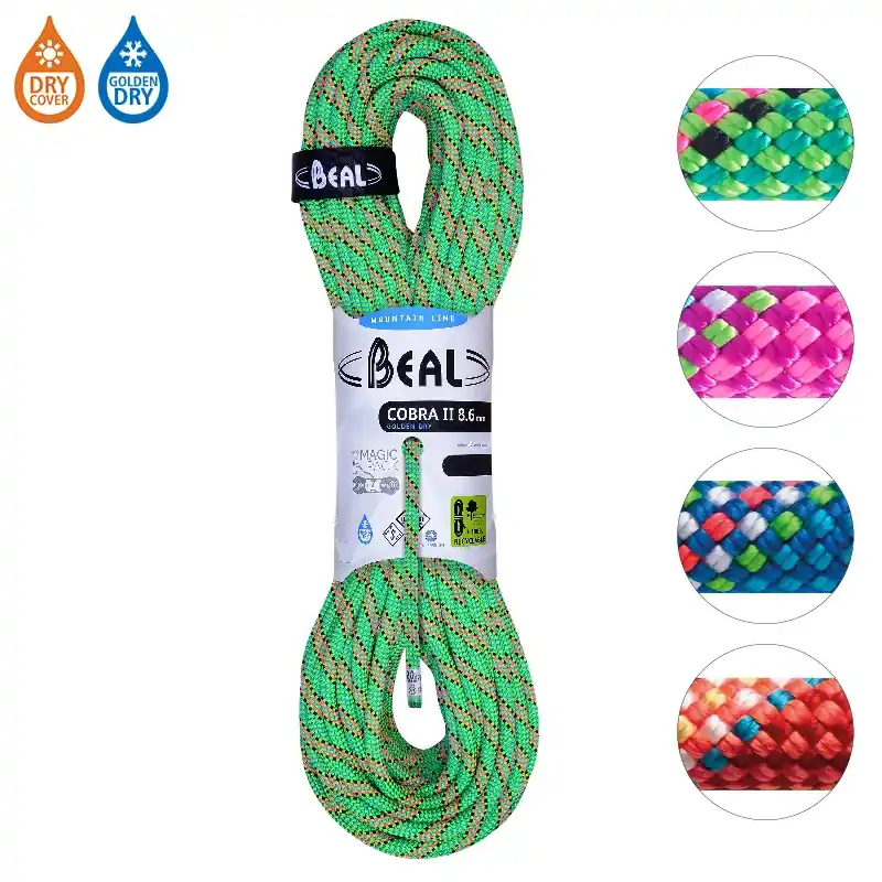 Omezená Nabídka BEAL dynamické lano Cobra II Golden Dry 8.6mm 60 m