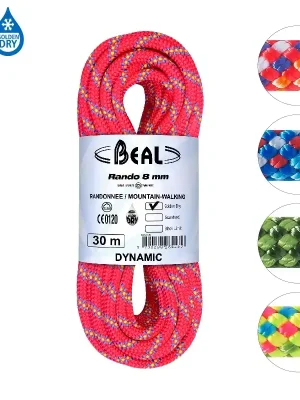 Výprodej BEAL dynamické lano Rando Glacier Golden Dry 8mm 48 m