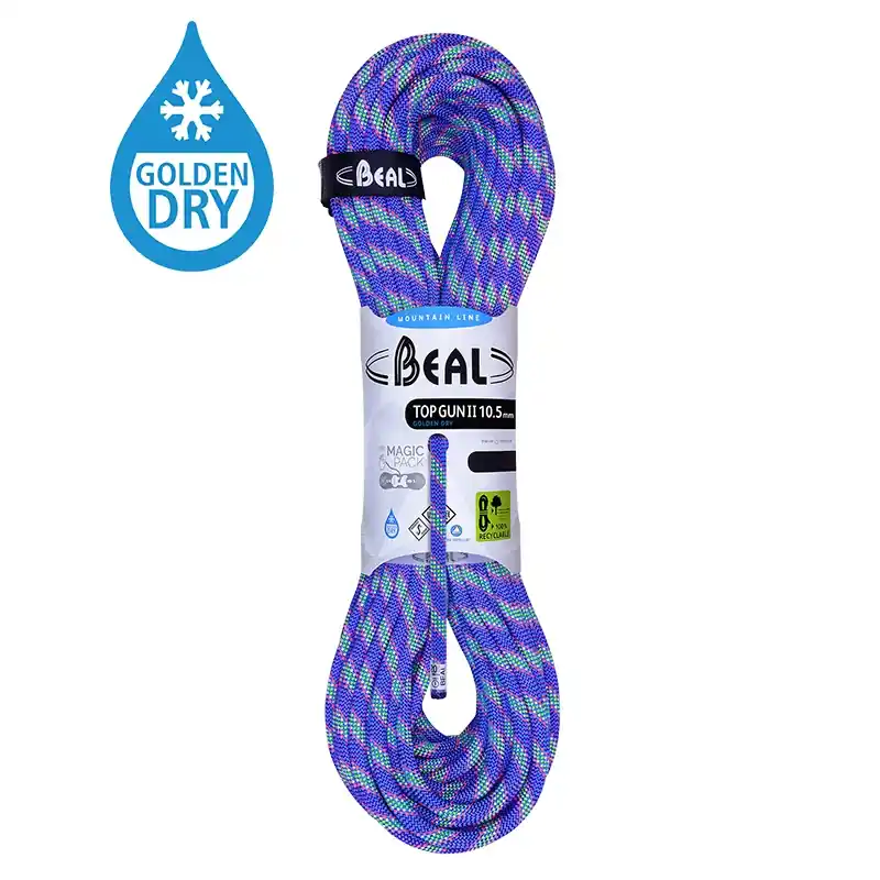 Finální Výprodej BEAL dynamické lano Top Gun II Golden Dry 10.5mm 70 m