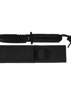 Fox Outdoor pevný nůž s Parakordom, černý Novinka