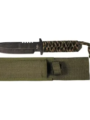 Fox Outdoor pevný nůž s Parakordom, Stonewashed Nová Kolekce