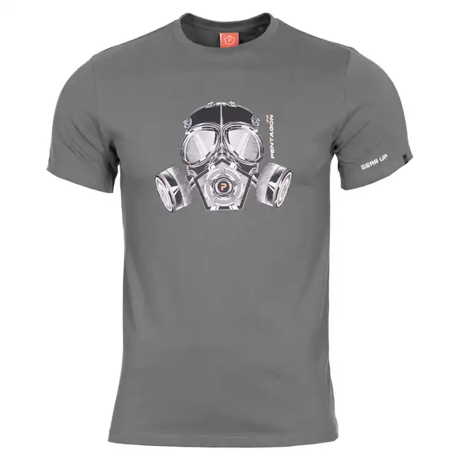 Cenově Výhodný Pentagon tričko Gas Mask, Wolf Grey