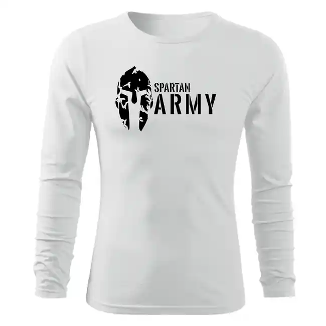DRAGOWA Fit-T tričko s dlouhým rukávem spartan army, bílá 160g/m2 Víkendová Akce