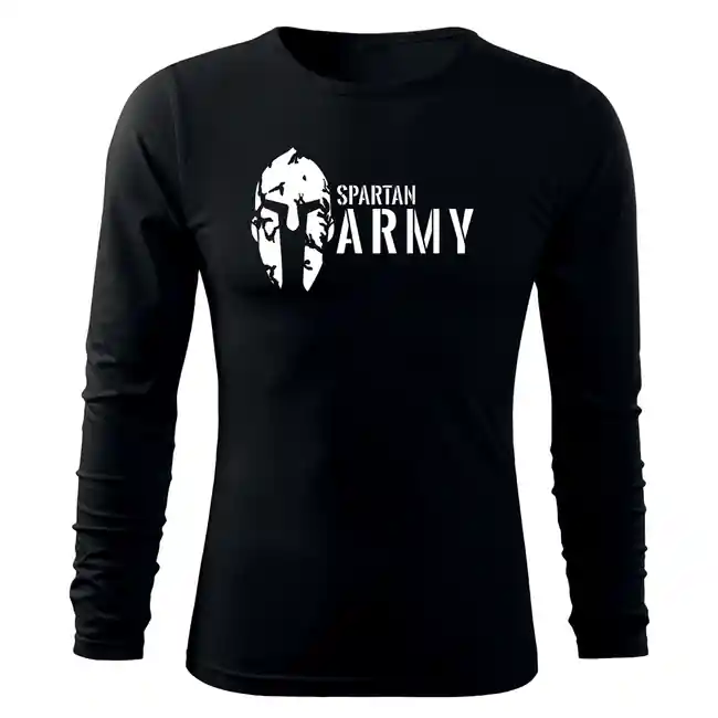 Nejlepší Volba DRAGOWA Fit-T tričko s dlouhým rukávem spartan army, černá 160g / m2