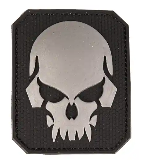 WARAGOD 3D nášivka Skull, černá Omezená Nabídka