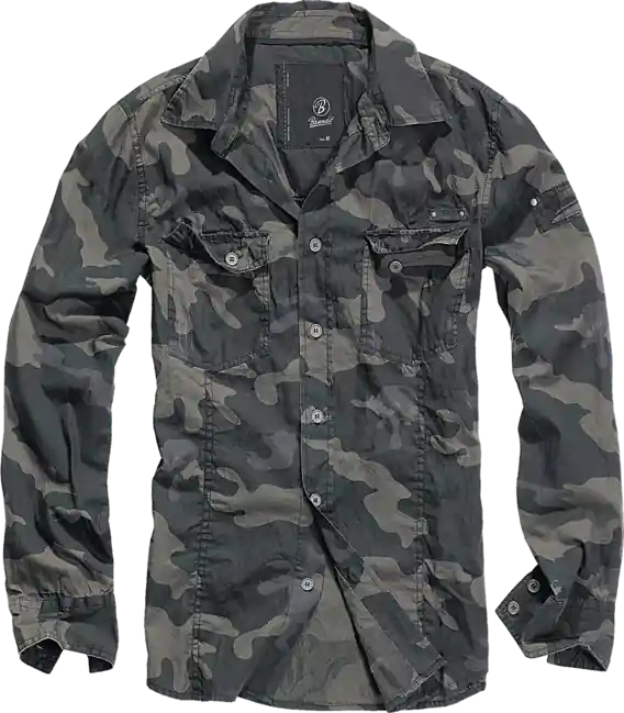 Brandit Slimfit košile , darkcamo Víkendová Akce