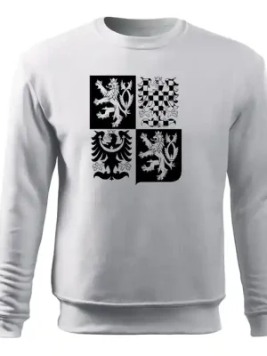 Objednat Nyní DRAGOWA pánská mikina český velký znak, bílá 300g / m2