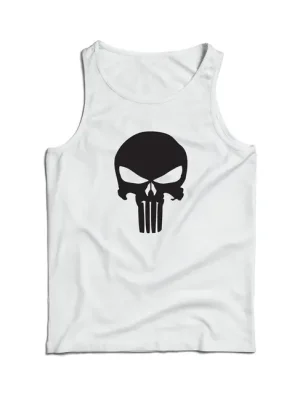 Sezónní Sleva DRAGOWA pánské tílko punisher, bílá 160g/m2