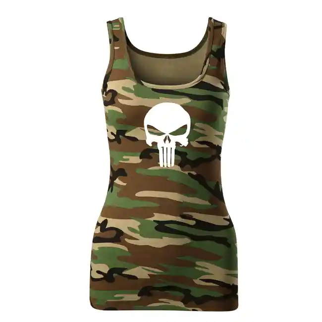 DRAGOWA dámské tílko punisher, maskáčová 180g/m2 Značkový