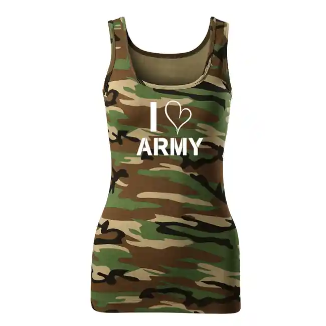 Akční Nabídka DRAGOWA dámské tílko i love army, maskáčová 180g/m2