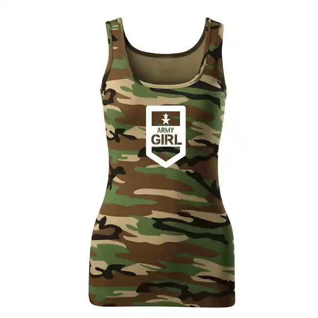 Časově Omezené DRAGOWA dámské tílko army girl, maskáčová 180g/m2