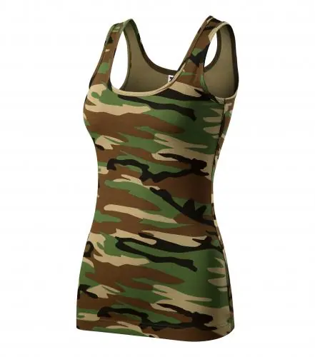 Rychlé Dodání Malfini Camouflage dámské tílko, brown 180g/m2