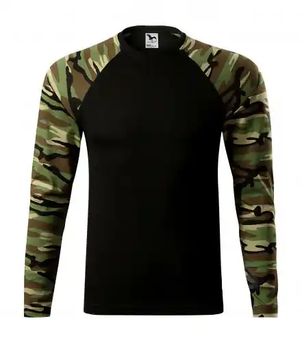Malfini Camouflage tričko s dlouhým rukávem, brown, 160g/m2 Super Cena
