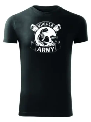 Nejlepší Cena DRAGOWA fitness tričko muscle army original, černá 180g/m2