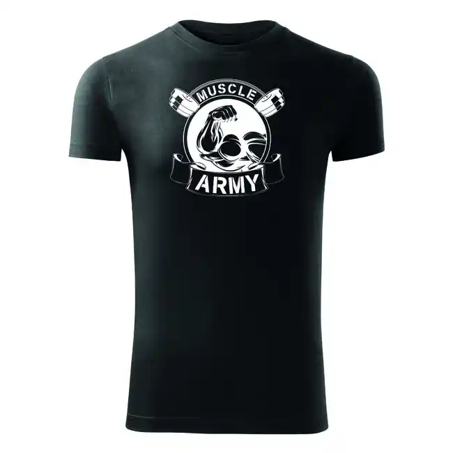 Nejlepší Cena DRAGOWA fitness tričko muscle army original, černá 180g/m2