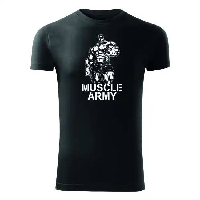 DRAGOWA fitness tričko muscle army man, černá 180g/m2 Cenová Bomba