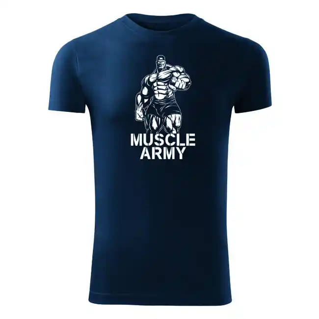 Nejprodávanější DRAGOWA fitness tričko muscle army man, modrá 180g/m2