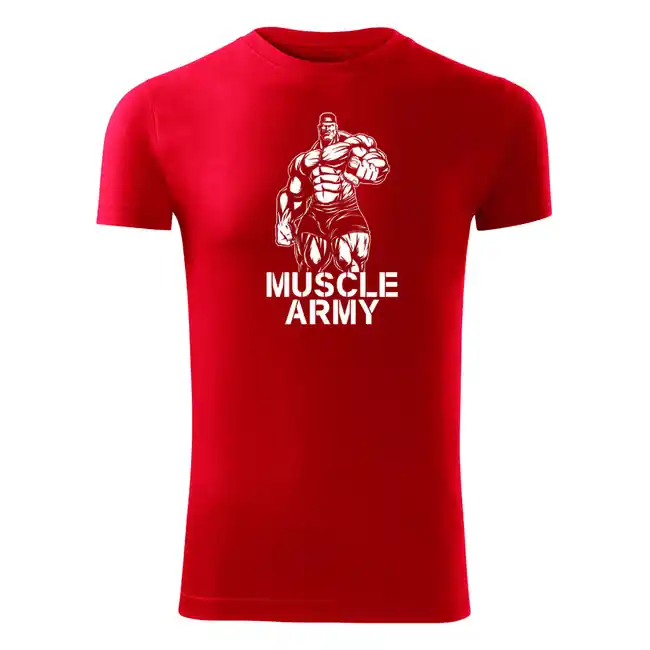 Speciální Cena DRAGOWA fitness tričko muscle army man, červená 180g/m2