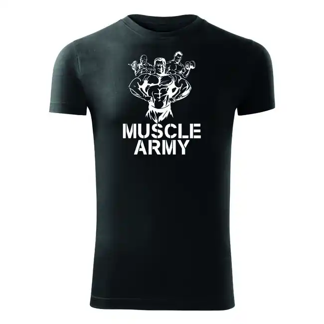 DRAGOWA fitness tričko muscle army team, černá 180g/m2 Ověřený