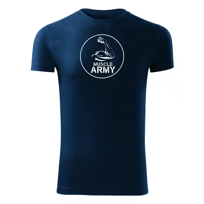 Nejlepší Volba DRAGOWA fitness tričko muscle army biceps, modrá 180g/m2