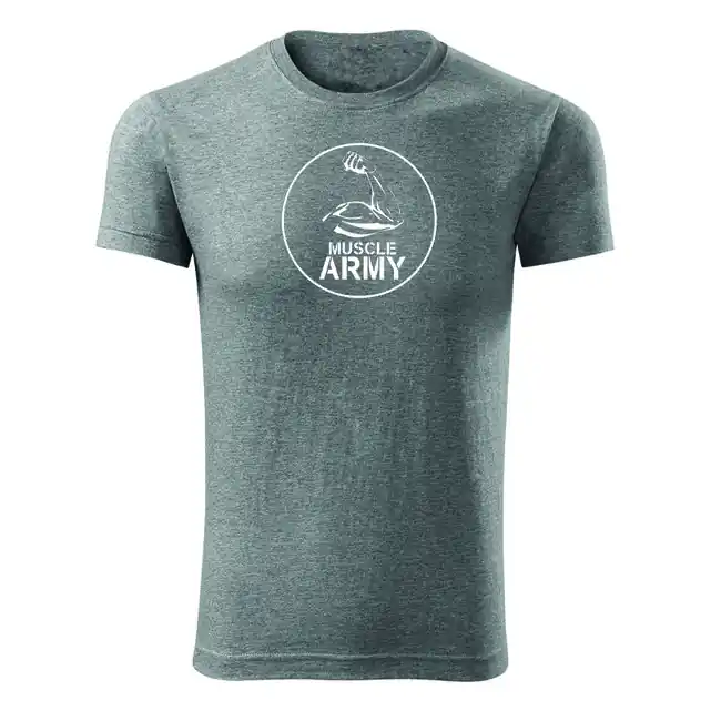 DRAGOWA fitness tričko muscle army biceps, sivá 180g/m2 Koupit Online