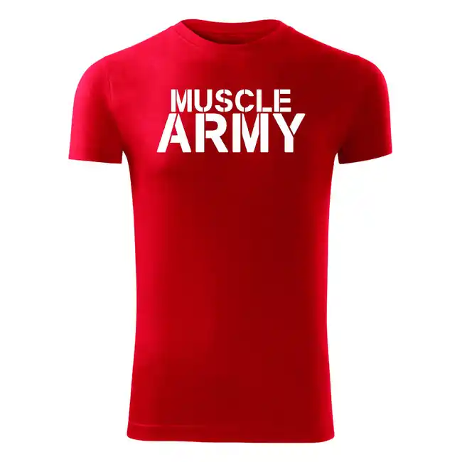 Vysoce Kvalitní DRAGOWA fitness tričko muscle army, červená 180g/m2