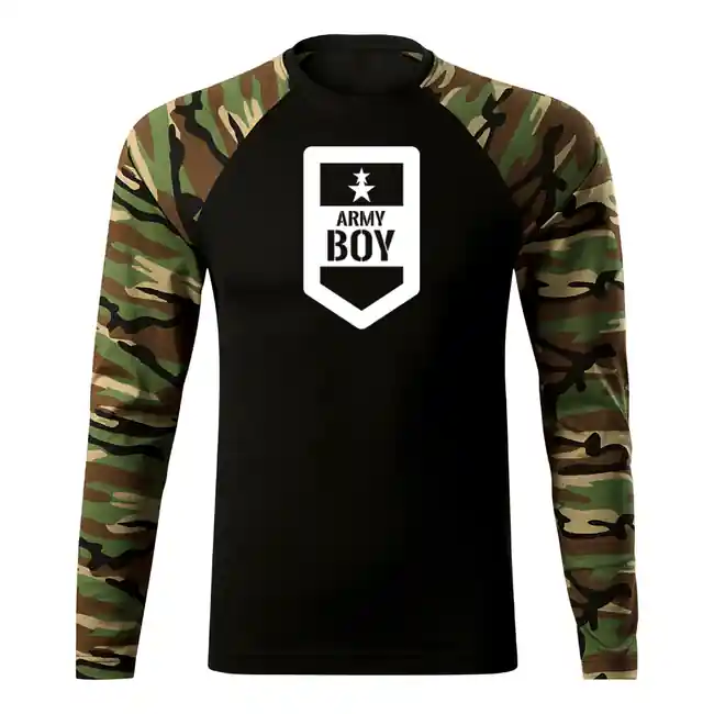 DRAGOWA Fit-T tričko s dlouhým rukávem army boy, woodland 160g / m2 Top Prodej