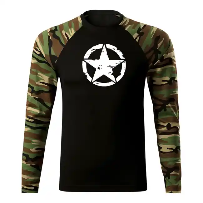 DRAGOWA Fit-T tričko s dlouhým rukávem star, woodland 160g / m2 Tovární Cena