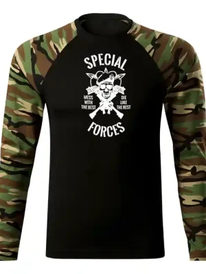 DRAGOWA Fit-T tričko s dlouhým rukávem special force, woodland 160g / m2 Novinka
