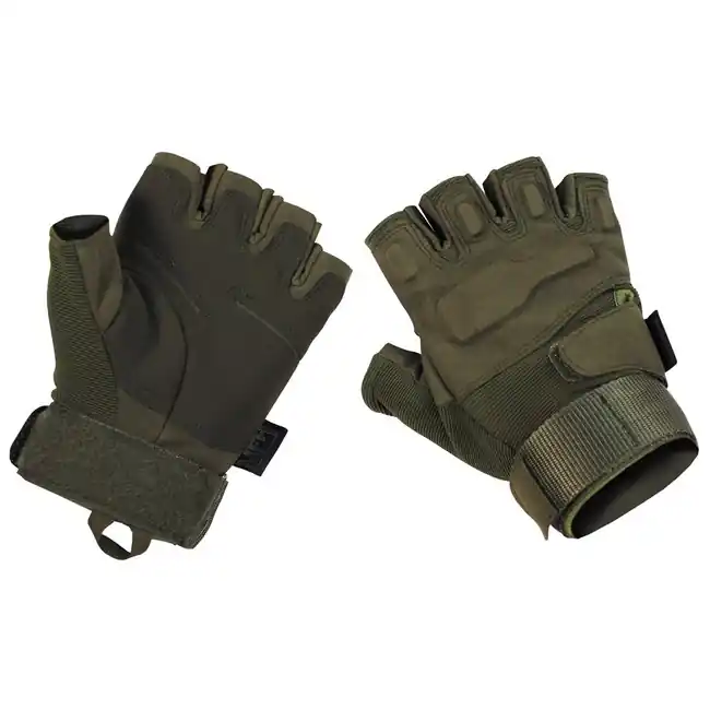 Oblíbený MFH Tactical rukavice bez prstů 1/2, olivové