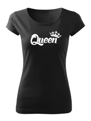DRAGOWA dámské krátké tričko queen, černá 150g/m2 Nejprodávanější