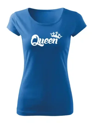 DRAGOWA dámské krátké tričko queen, modrá 150g/m2 Autentický